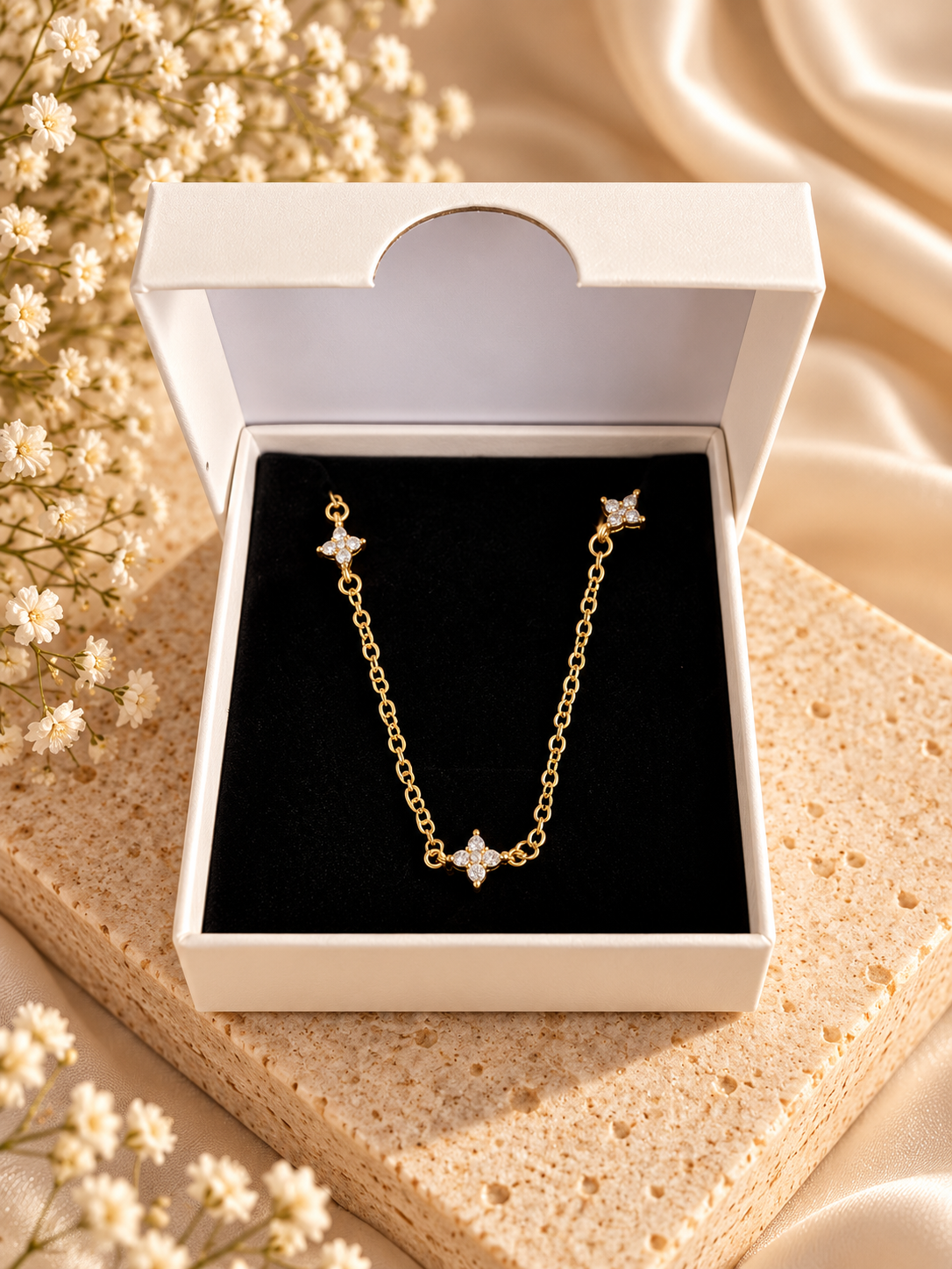 Glazura™ Celeste Crystal Necklace - 18K Gold Plated Stainless Steel